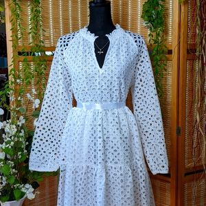 SOLD  J. Crew white eyelet dress, Medium, NWT